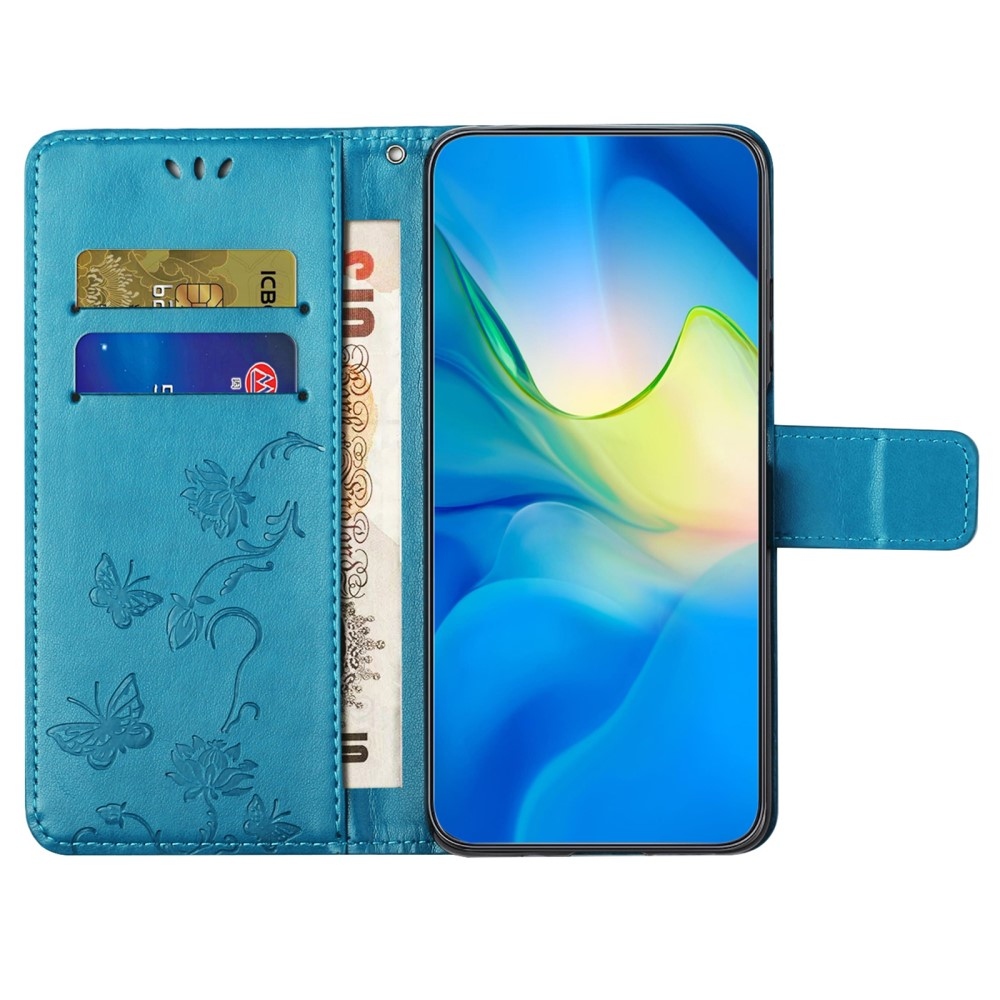 Flower knižkové púzdro na Samsung Galaxy A36 5G - modré