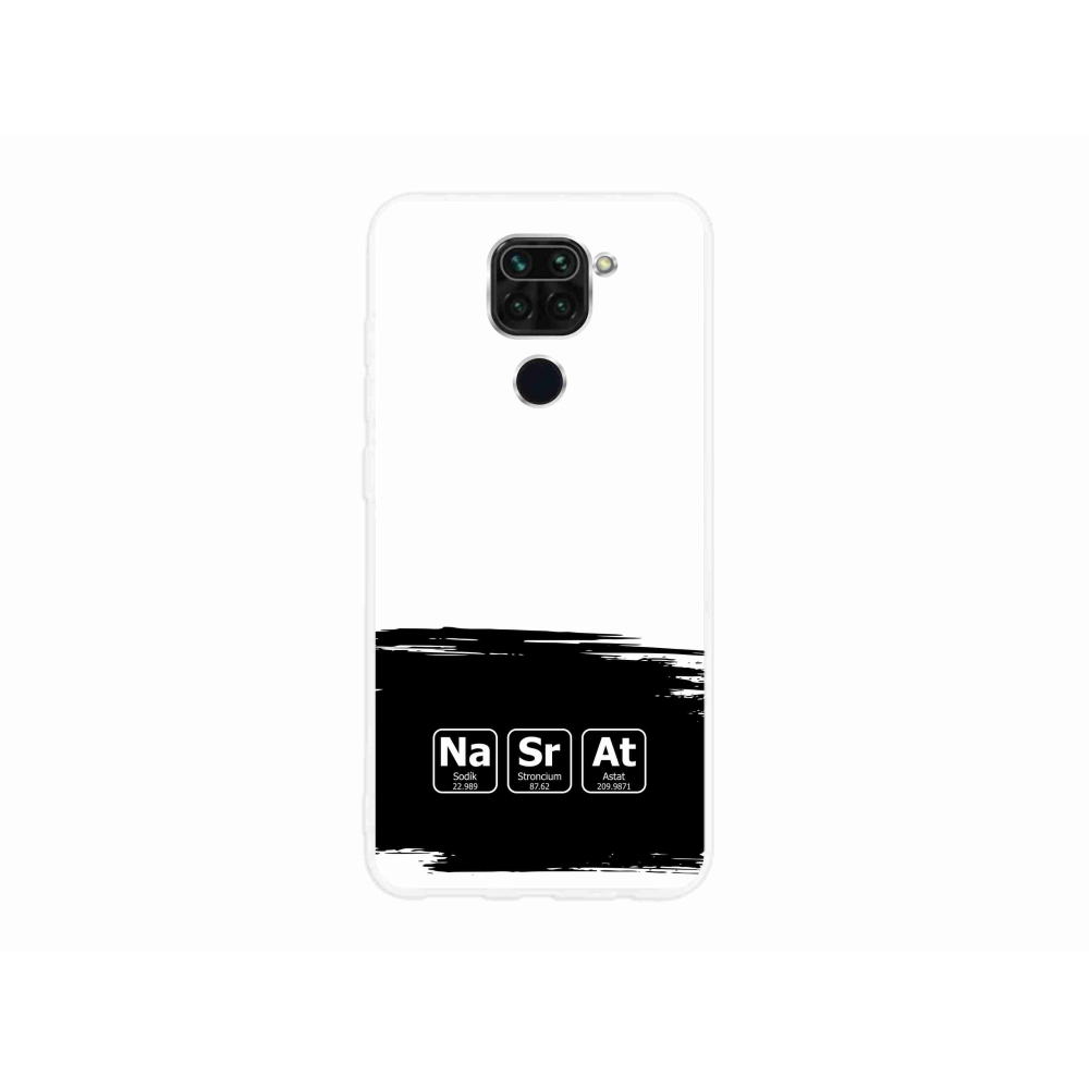Gélový kryt mmCase na Xiaomi Redmi Note 9 - chemické prvky čiernobiele pozadie