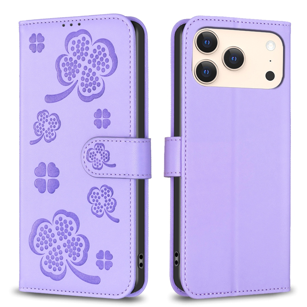 Clover knižkové púzdro na iPhone 17 Pro Max - fialové