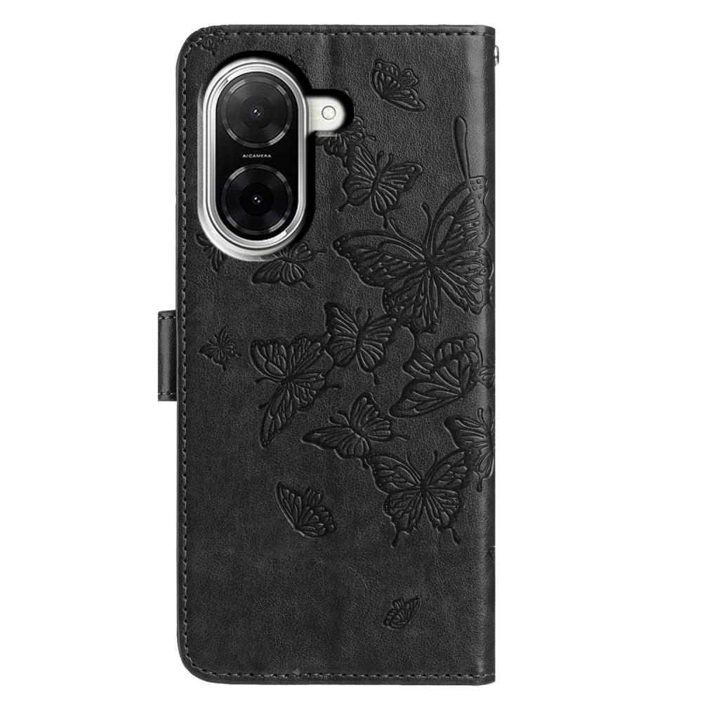 Floral Butterfly knižkové púzdro na Xiaomi Redmi A5 (171.7x77.8x8.3mm) - čierne