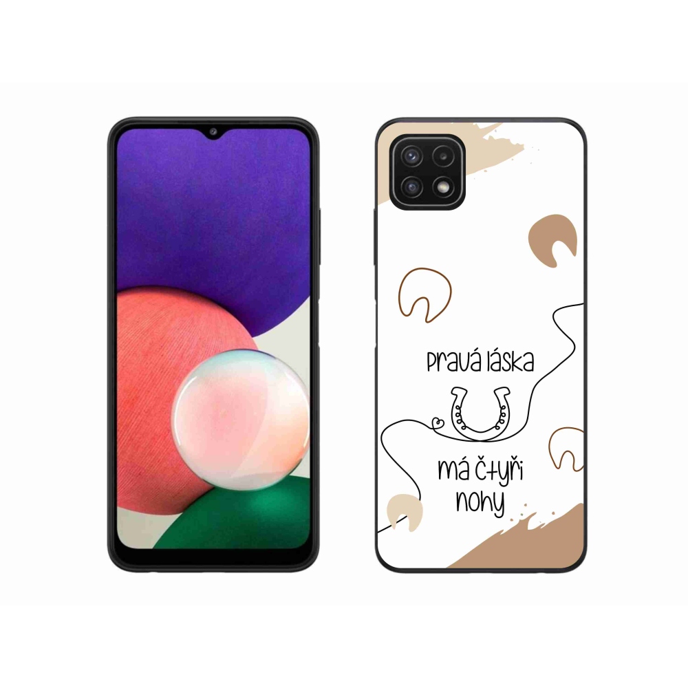 Gélový kryt mmCase na Samsung Galaxy A22 5G - konský motív biele pozadie