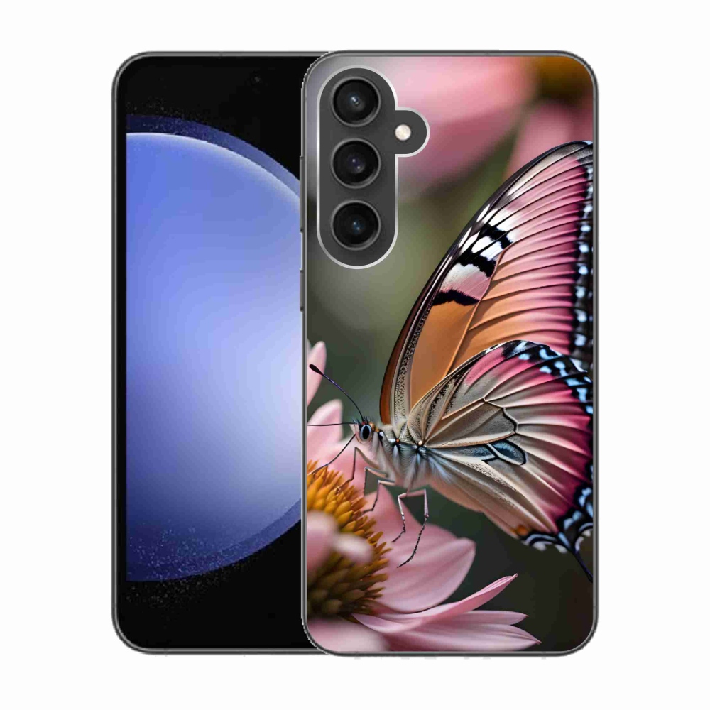 Gélový kryt mmCase na Samsung Galaxy S23 FE - farebný motýľ