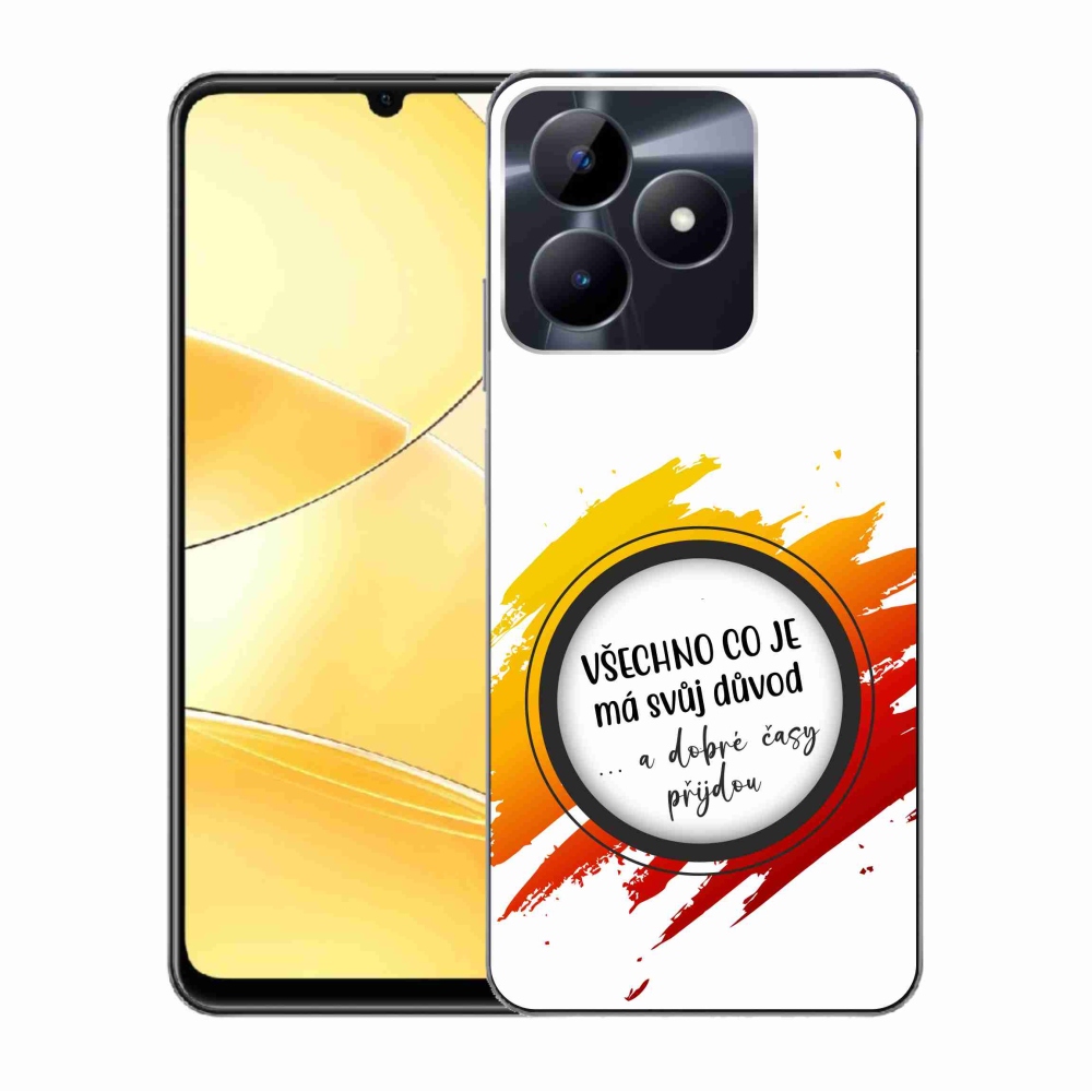 Gélový kryt mmCase na Realme C51/C53 - citát 3 biele pozadie