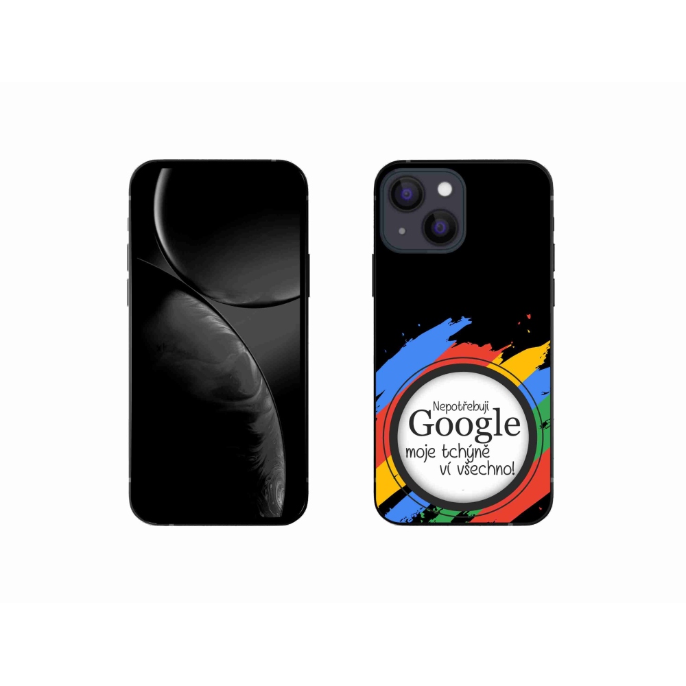 Gélový kryt mmCase na iPhone 13 mini 5.4 - svokra vie všetko čierne pozadie