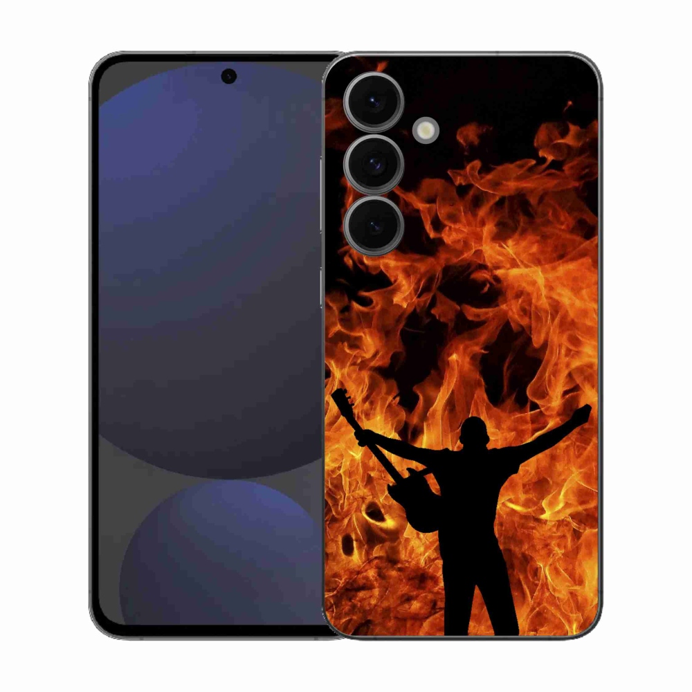 Gélový kryt mmCase na Samsung Galaxy S25 FE - muzikant a oheň