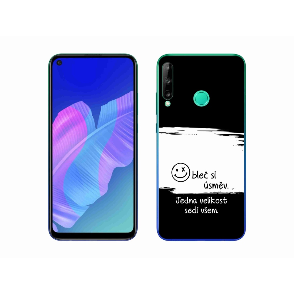 Gélový kryt mmCase na Huawei P40 Lite E - vtipný text 8 bieločierne pozadie