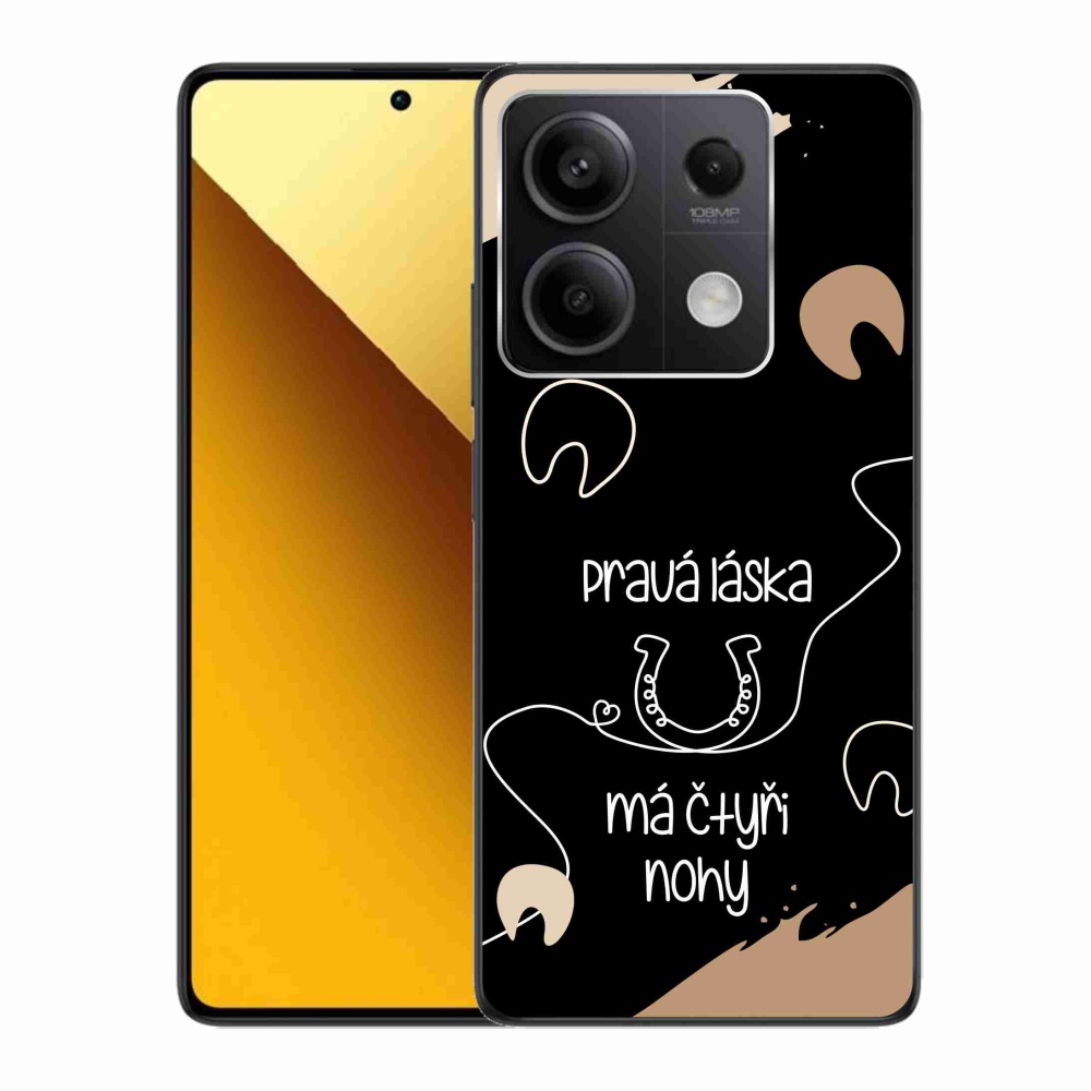 Gélový kryt mmCase na Xiaomi Redmi Note 13 5G - konský motív čierne pozadie
