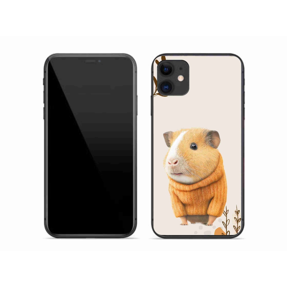 Gélový kryt mmCase na iPhone 11 - morča vo svetri