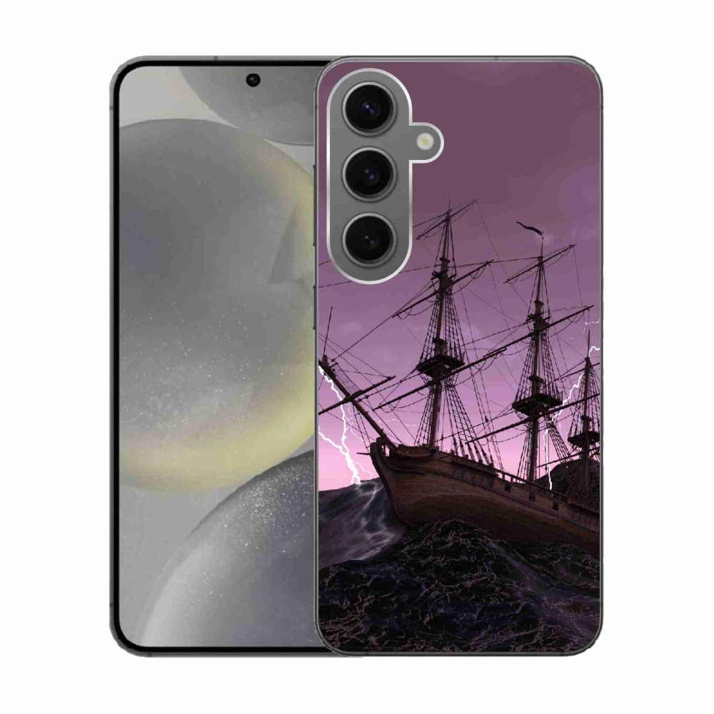Gélový kryt mmCase na Samsung Galaxy S24 - loď v búrke