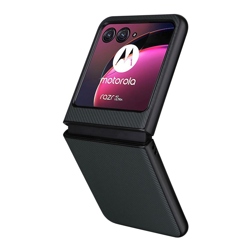 Textúry plastový kryt s umelou kožou na Motorola Razr 40 Ultra 5G - zelený