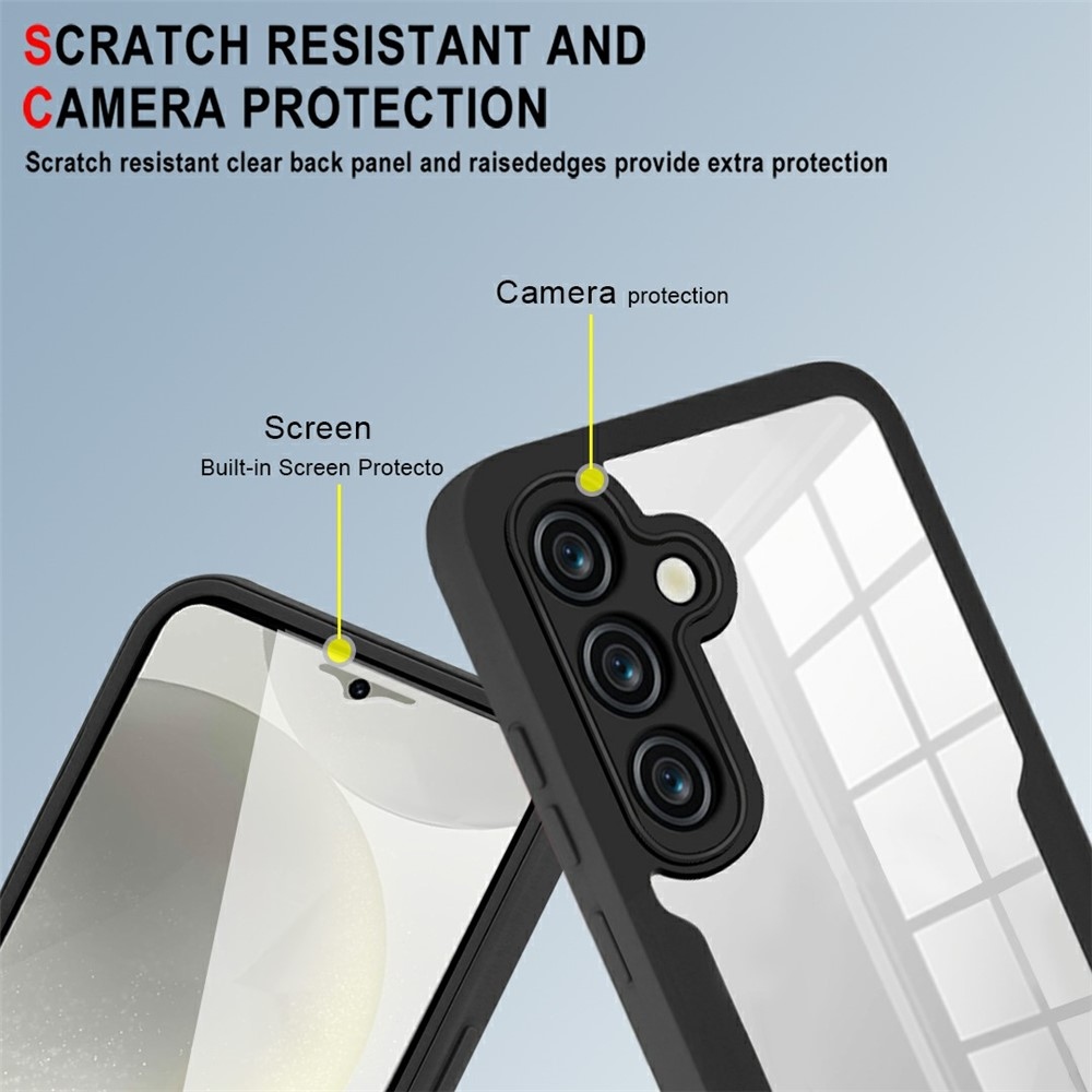 Acryl gélový obal s rámčekom pre ochranou displeja na Samsung Galaxy S25 FE - čierny
