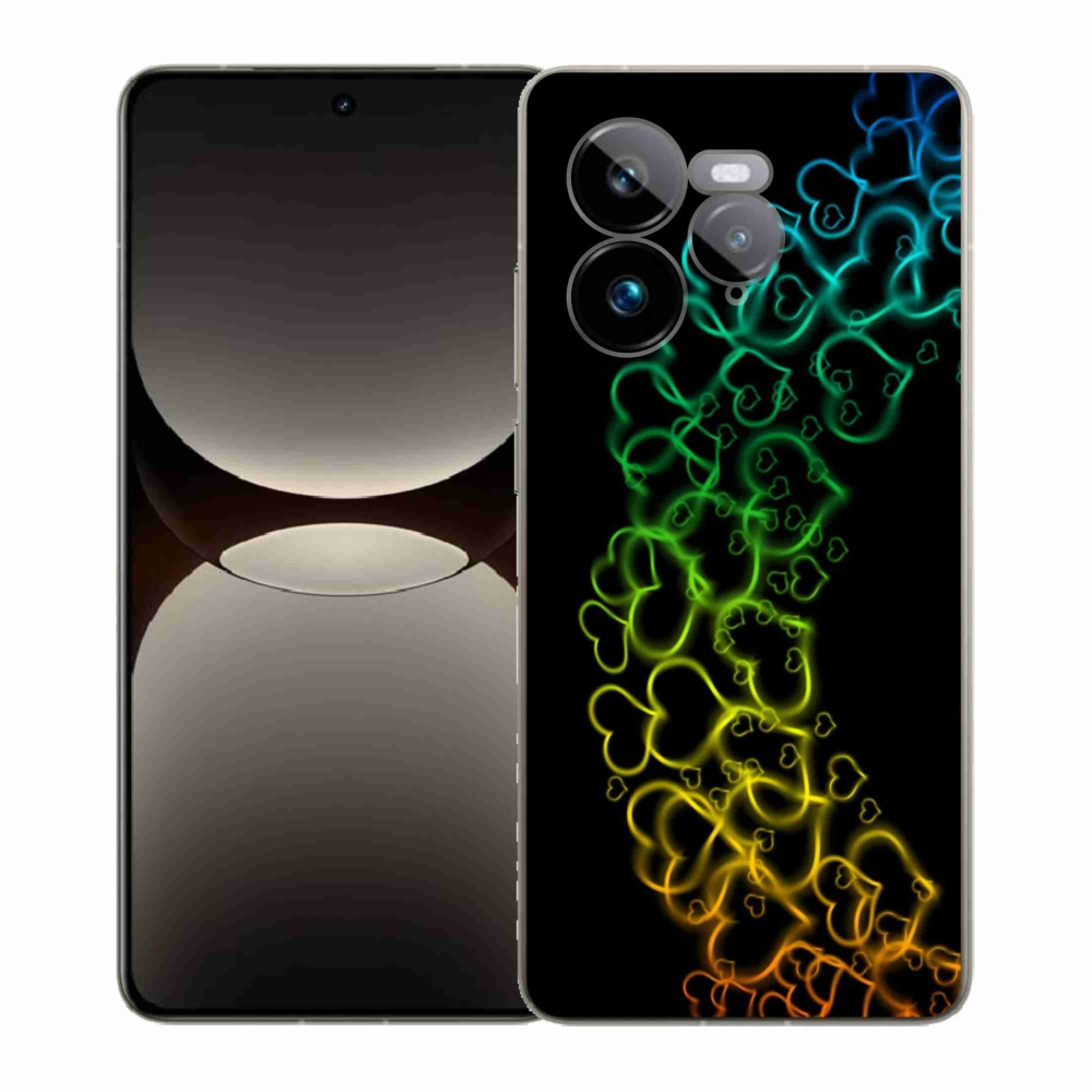 Gélový kryt mmCase na Realme GT 7 Pro 5G - farebné srdiečka