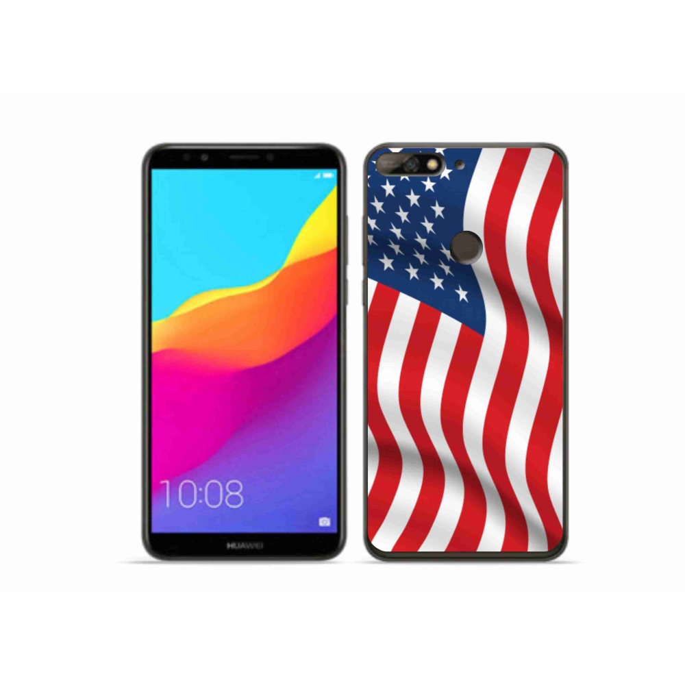 Gélový kryt mmCase na mobil Huawei Y7 Prime (2018) - USA vlajka