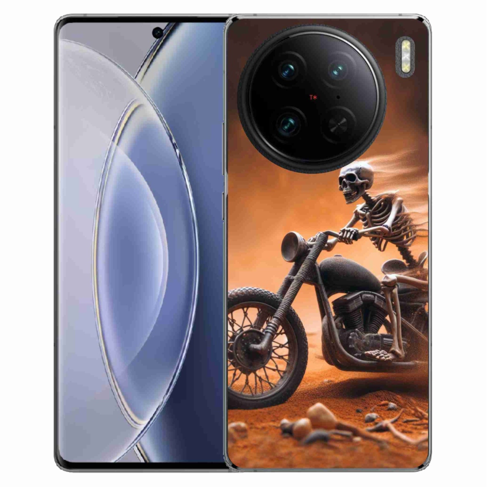 Gélový kryt mmCase na Vivo X90 Pro - kostra na motorke