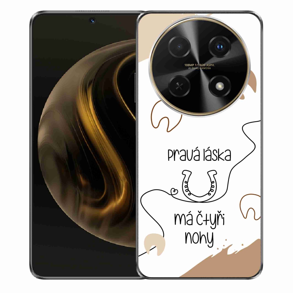 Gélový kryt mmCase na Huawei Nova 12i - konský motív biele pozadie