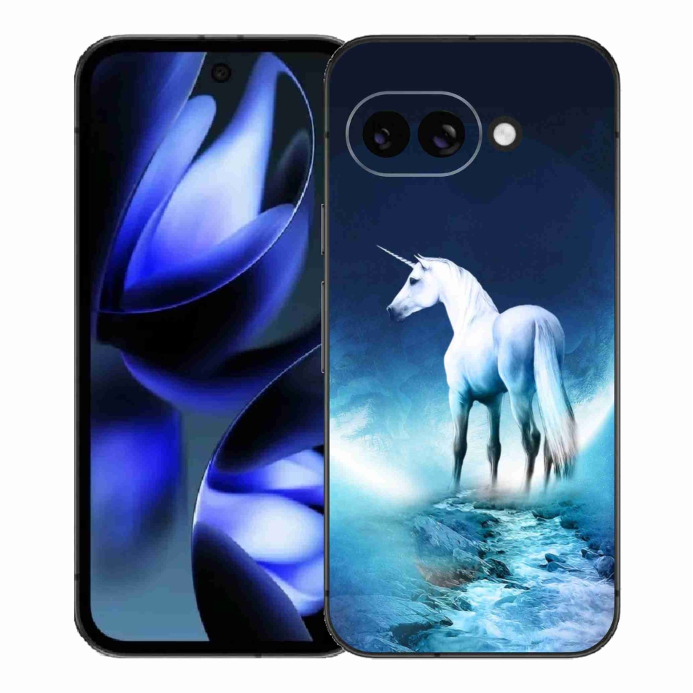 Gélový kryt mmCase na Google Pixel 9a - biely jednorožec