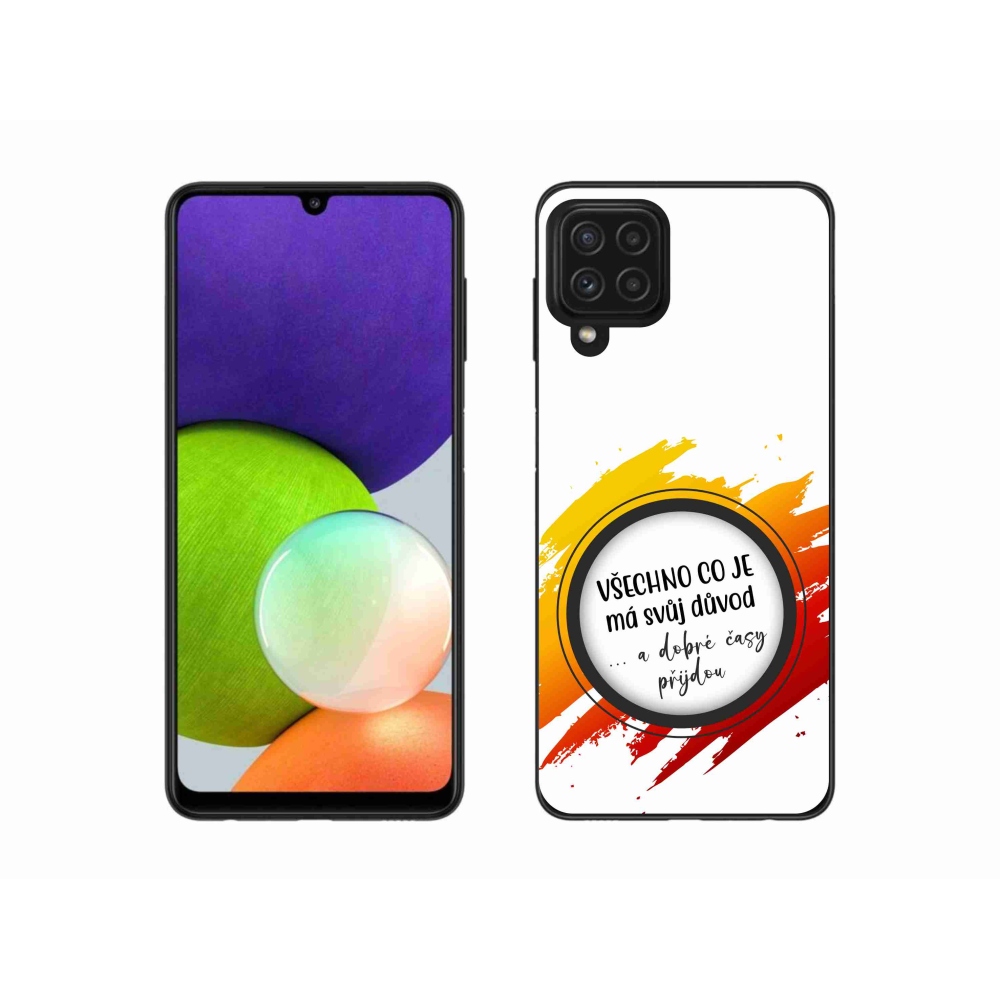 Gélový kryt mmCase na Samsung Galaxy A22 4G - citát 3 biele pozadie