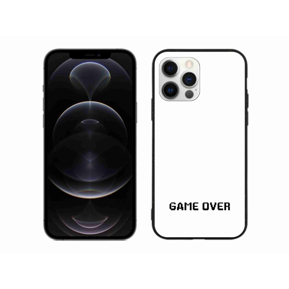 Gélový kryt mmCase na iPhone 12 Pro Max - game over biele pozadie