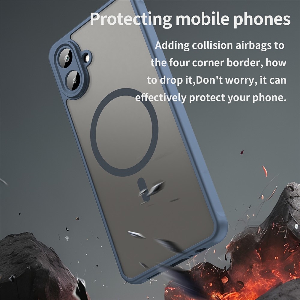 Case matný gélový obal s MagSafe na Samsung Galaxy A07 4G - modrý