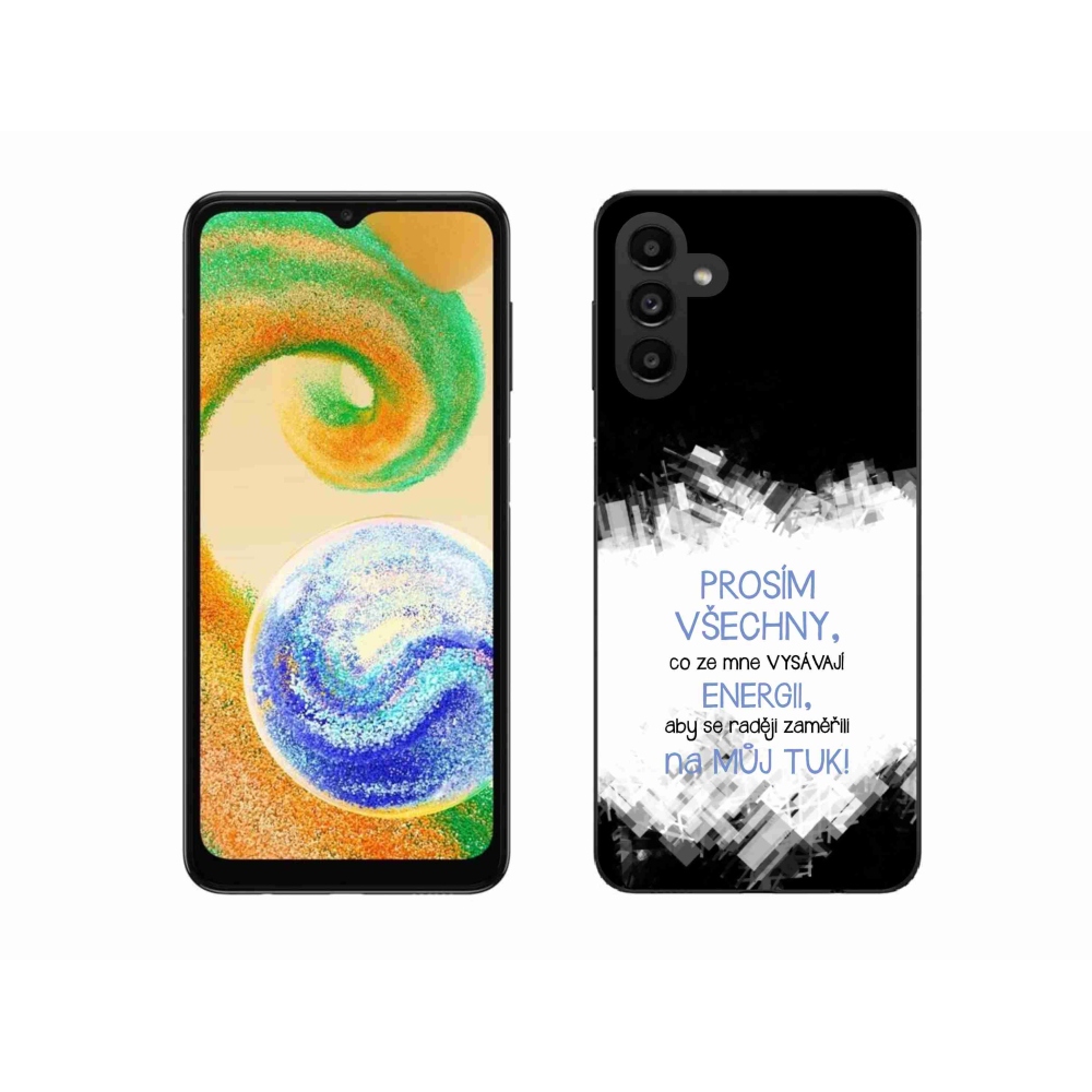 Gélový kryt mmCase na Samsung Galaxy A04s (164.7x76.7x9.1mm) - vtipný text 1 modrý