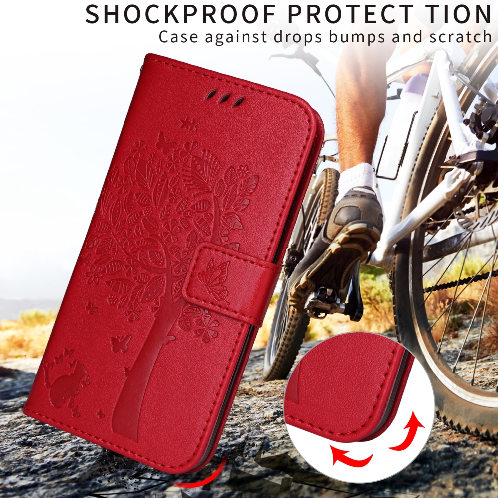 Trees knižkové púzdro na Xiaomi Redmi 15C 4G/5G (173mm) - červené