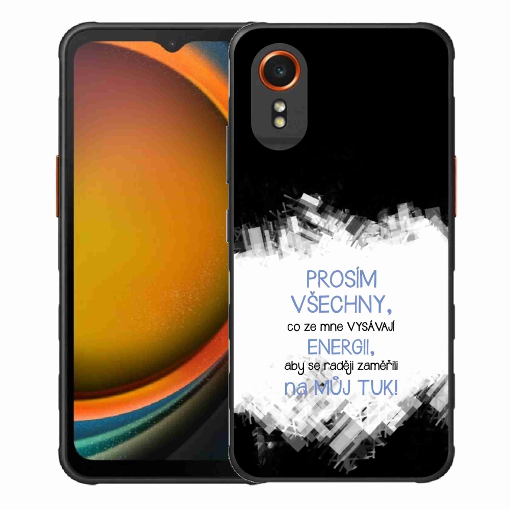 Gélový kryt mmCase na Samsung Galaxy Xcover 7 - vtipný text 1 modrý