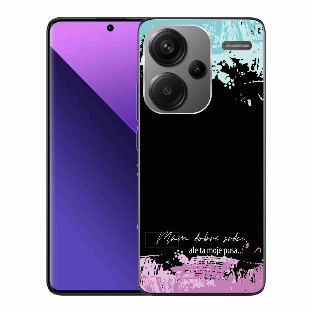 Gélový kryt mmCase na Xiaomi Redmi Note 13 Pro+ 5G - vtipný text 3 čierne pozadie
