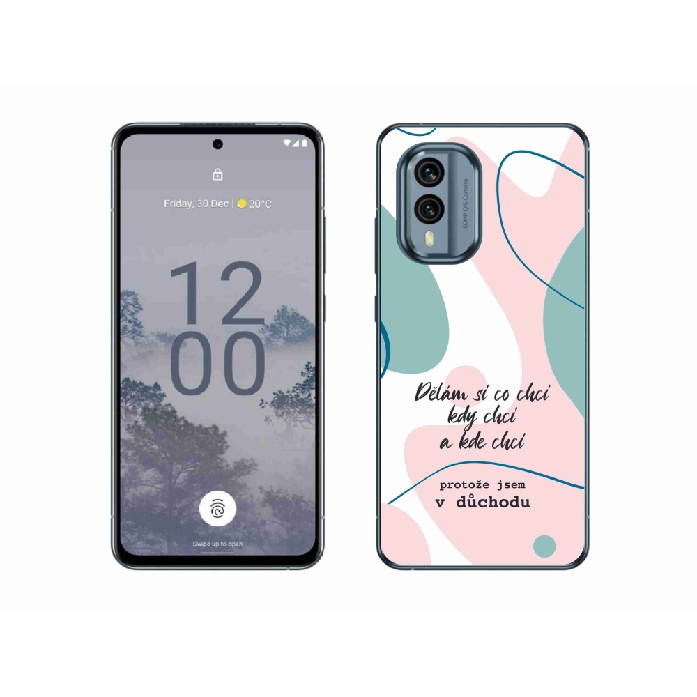 Gélový kryt mmCase na Nokia X30 5G - vtipný text 10 biele pozadie