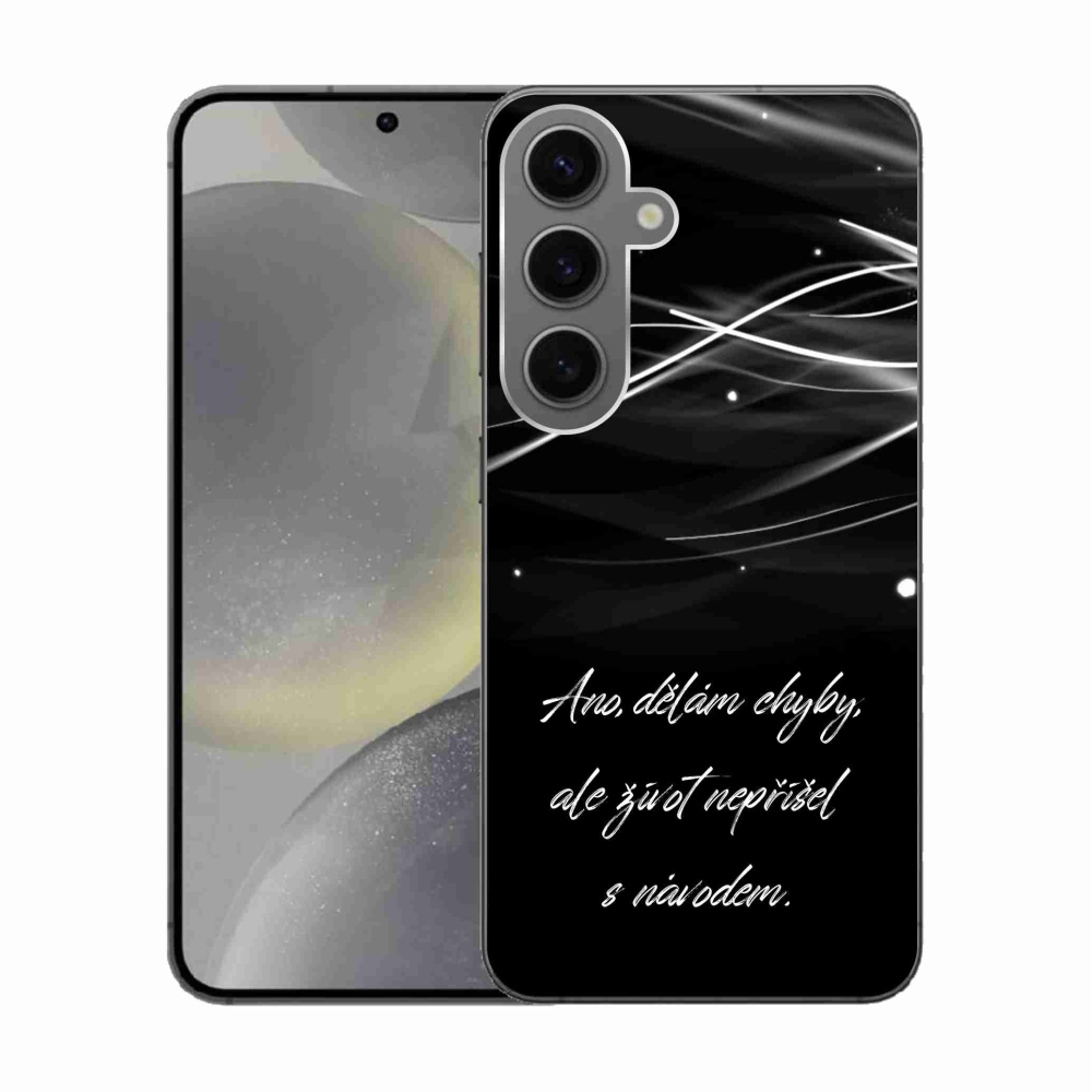 Gélový kryt mmCase na Samsung Galaxy S24 - citát čierne pozadie