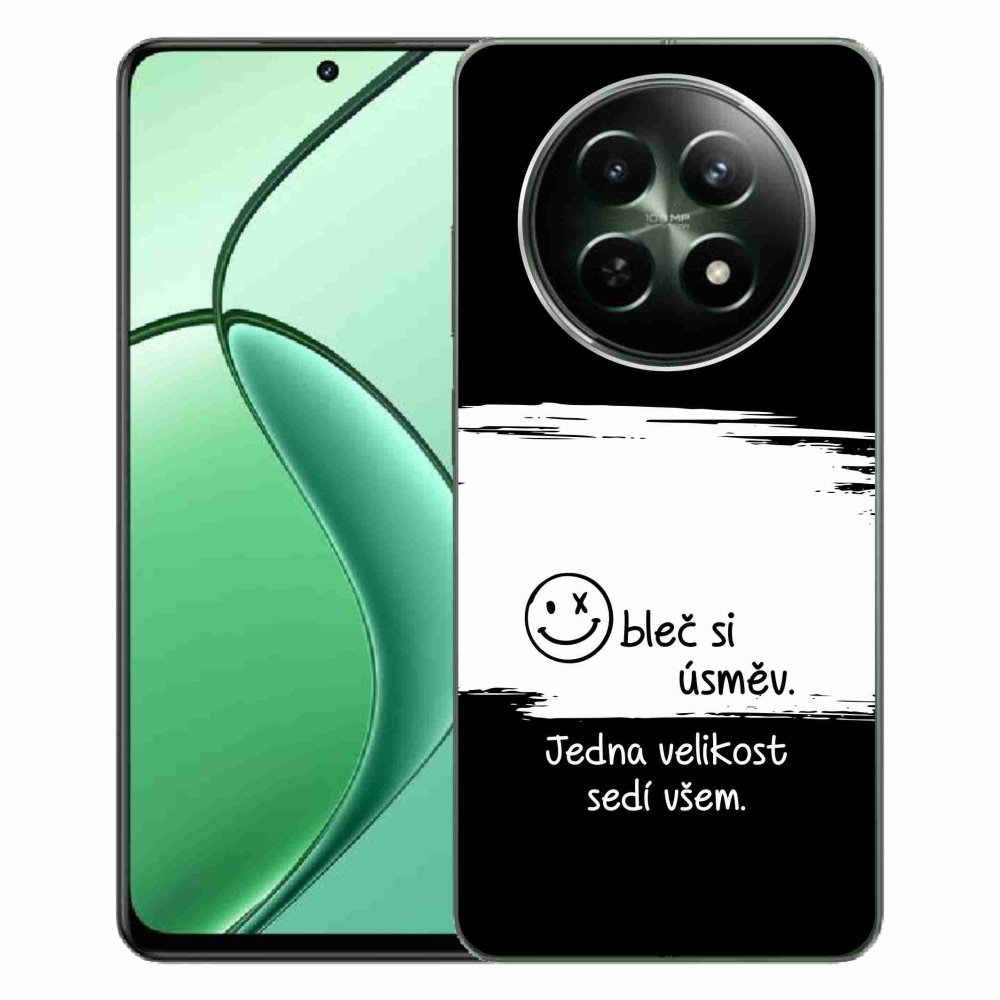 Gélový kryt mmCase na Realme 12 5G/12x 5G - vtipný text 8 bieločierne pozadie