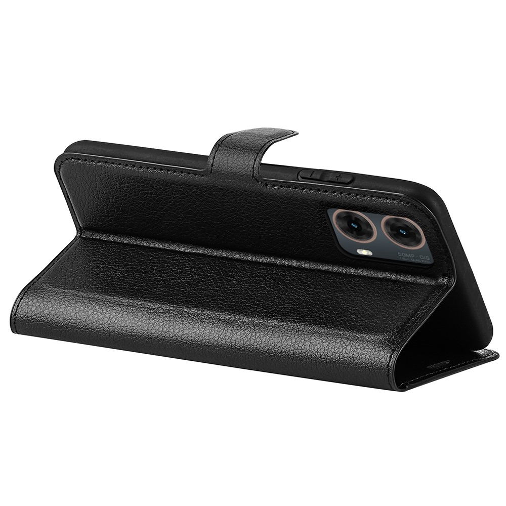 Litchi knižkové púzdro na Motorola Moto G85 5G - čierne