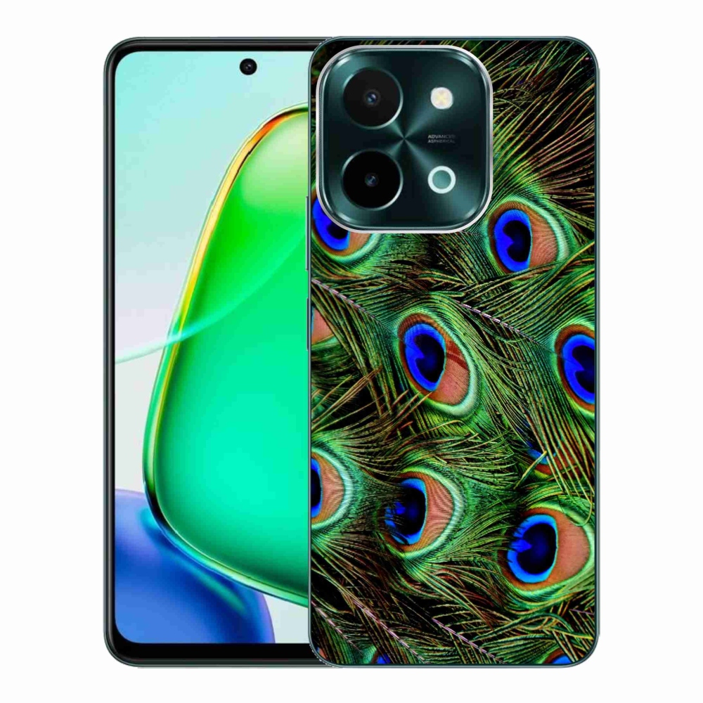 Gélový kryt mmCase na Vivo Y28 - pávie perie