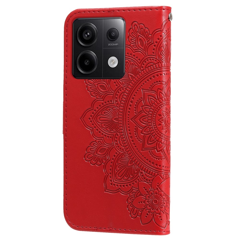 Mandala knižkové púzdro na Xiaomi Redmi Note 13 Pro 5G/Poco X6 5G - červené