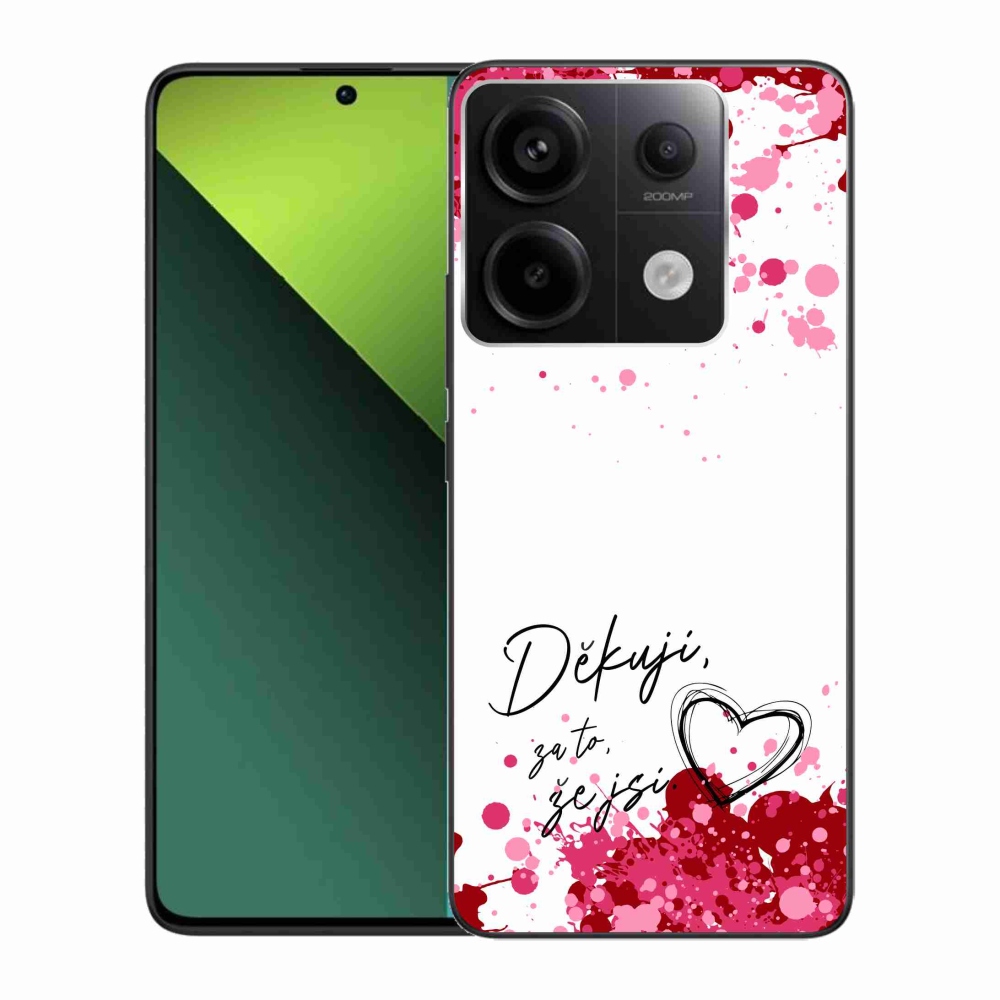 Gélový kryt mmCase na Xiaomi Redmi Note 13 Pro 5G/Poco X6 5G - zamilovaný text 2 biele pozadie