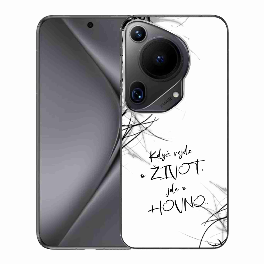 Gélový kryt mmCase na Huawei Pura 70 Ultra - vtipný text 16 biele pozadie