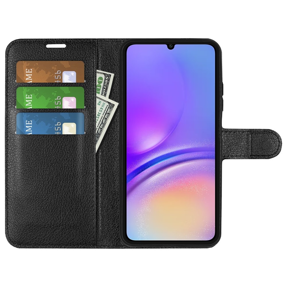 Litchi knižkové púzdro na Samsung Galaxy A06 4G - čierne