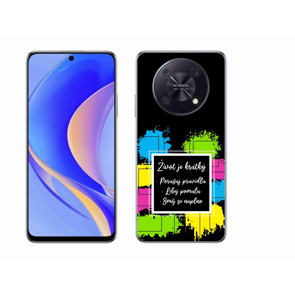 Gélový kryt mmCase na Huawei Nova Y90 - citát 5 čierne pozadie