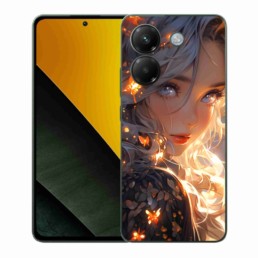 Gélový kryt mmCase na Xiaomi Poco M7 Pro 5G - dievča a motýle