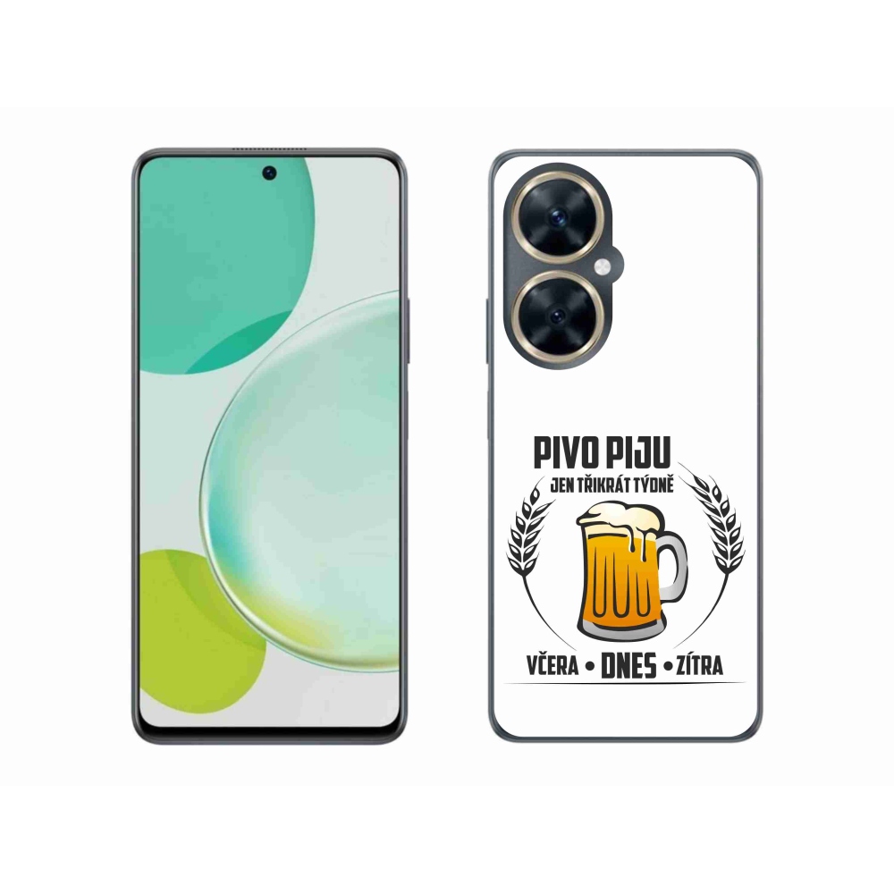 Gélový kryt mmCase na Huawei Nova 11i - pivný motív biele pozadie