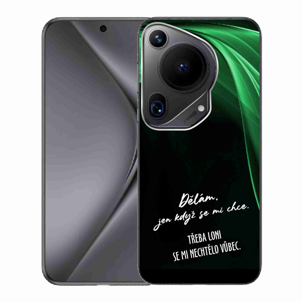 Gélový kryt mmCase na Huawei Pura 70 Ultra - vtipný text 12 čierne pozadie