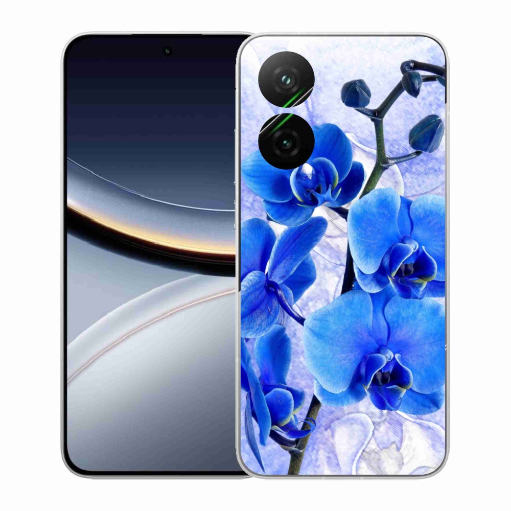 Gélový kryt mmCase na Xiaomi Poco F7 5G - modré kvety