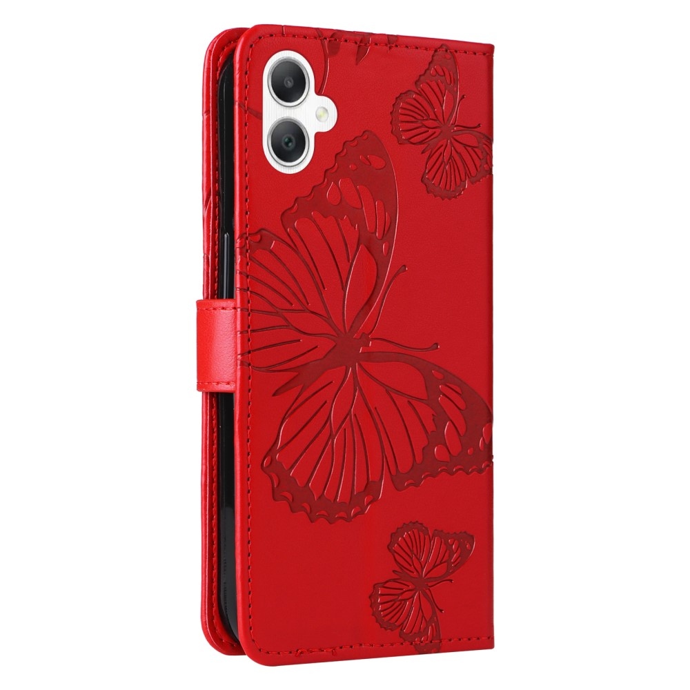 Big Butterfly knižkové púzdro na Samsung Galaxy A06 4G - červené