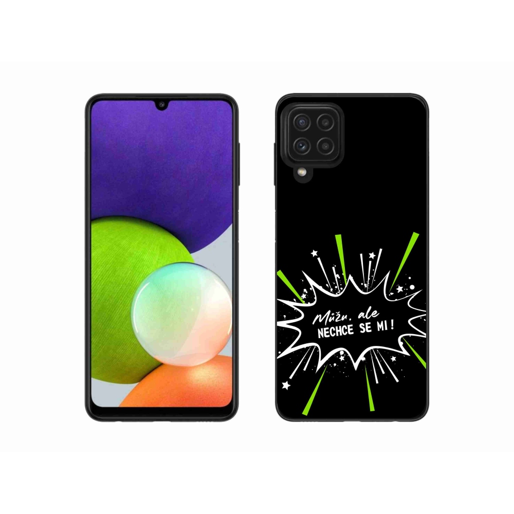 Gélový kryt mmCase na Samsung Galaxy A22 4G - vtipný text 11 čierne pozadie