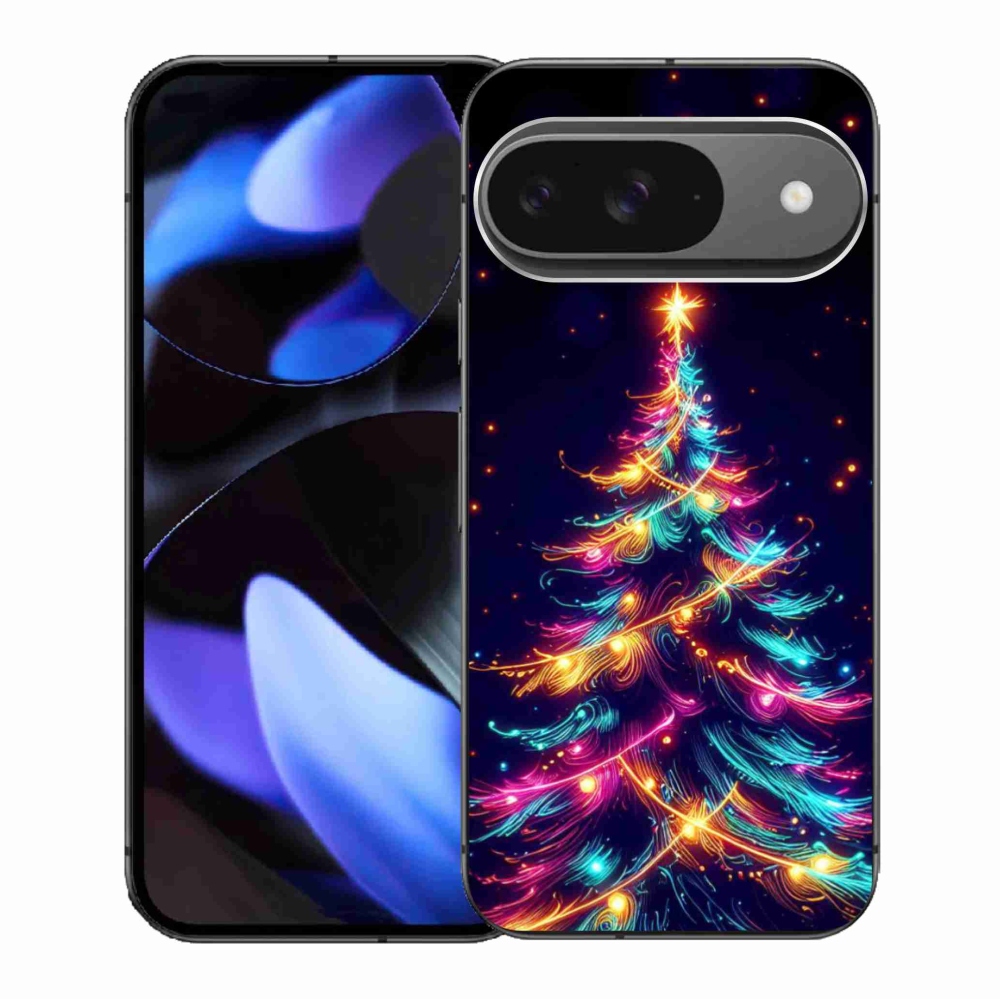 Gélový kryt mmCase na Google Pixel 9/9 Pro - neónový vianočný stromček