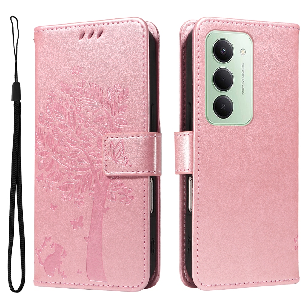Trees knižkové puzdro na Xiaomi Redmi 15 4G (171mm) - ružovozlaté