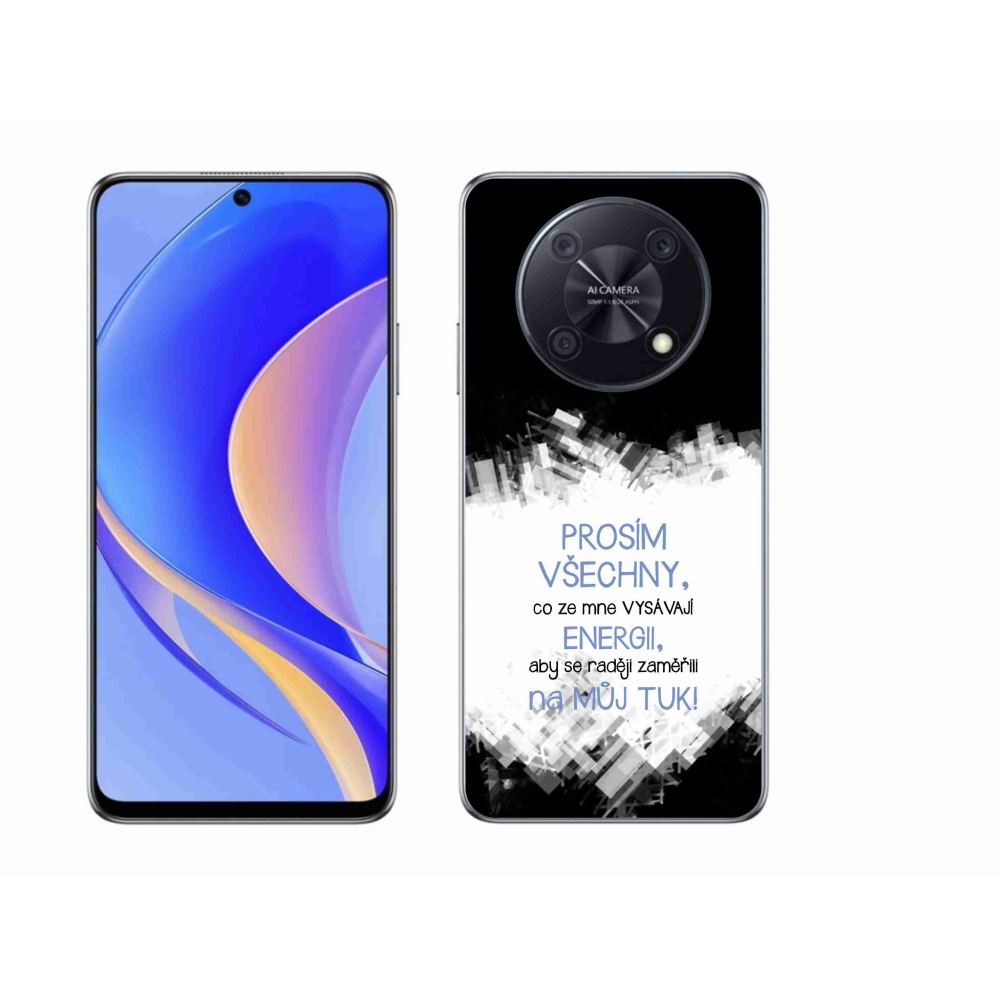 Gélový kryt mmCase na Huawei Nova Y90 - vtipný text 1 modrý