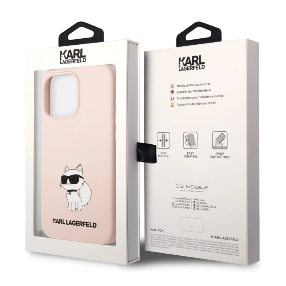 Karl Lagerfeld Liquid Silicone Choupette NFT kryt iPhone 13 Pro Max ružový