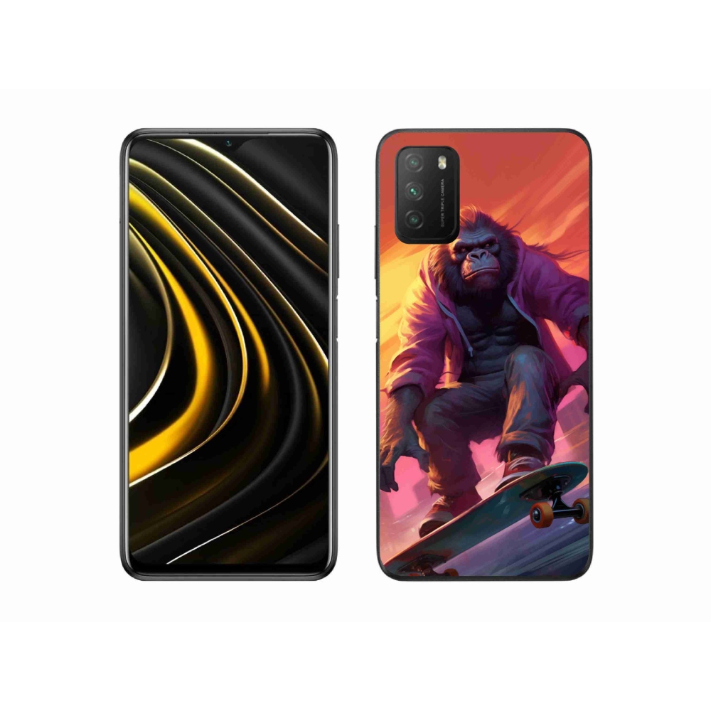 Gélový kryt mmCase na Xiaomi Poco M3 - gorila na skateboarde