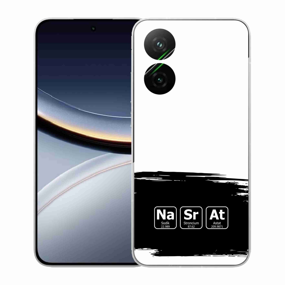 Gélový kryt mmCase na Xiaomi Poco F7 5G - chemické prvky čiernobiele pozadie