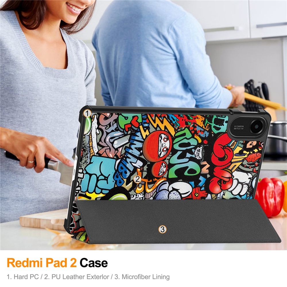 Patte chytré zatváracie púzdro na Xiaomi Redmi Pad 2 - graffiti
